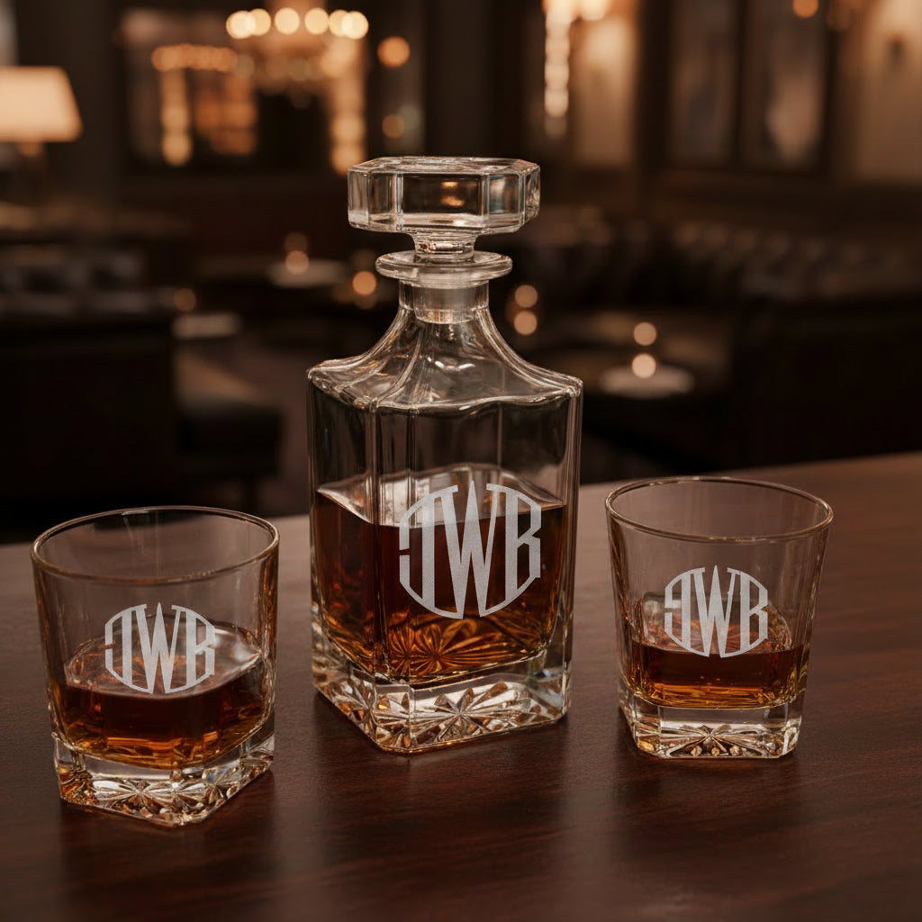 2 Glass Decanter Set