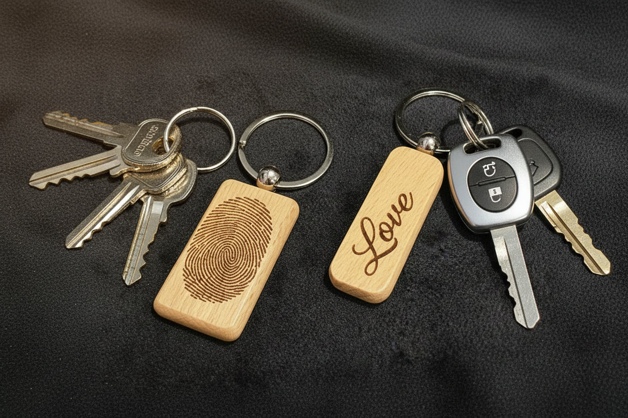 Wooden keychains