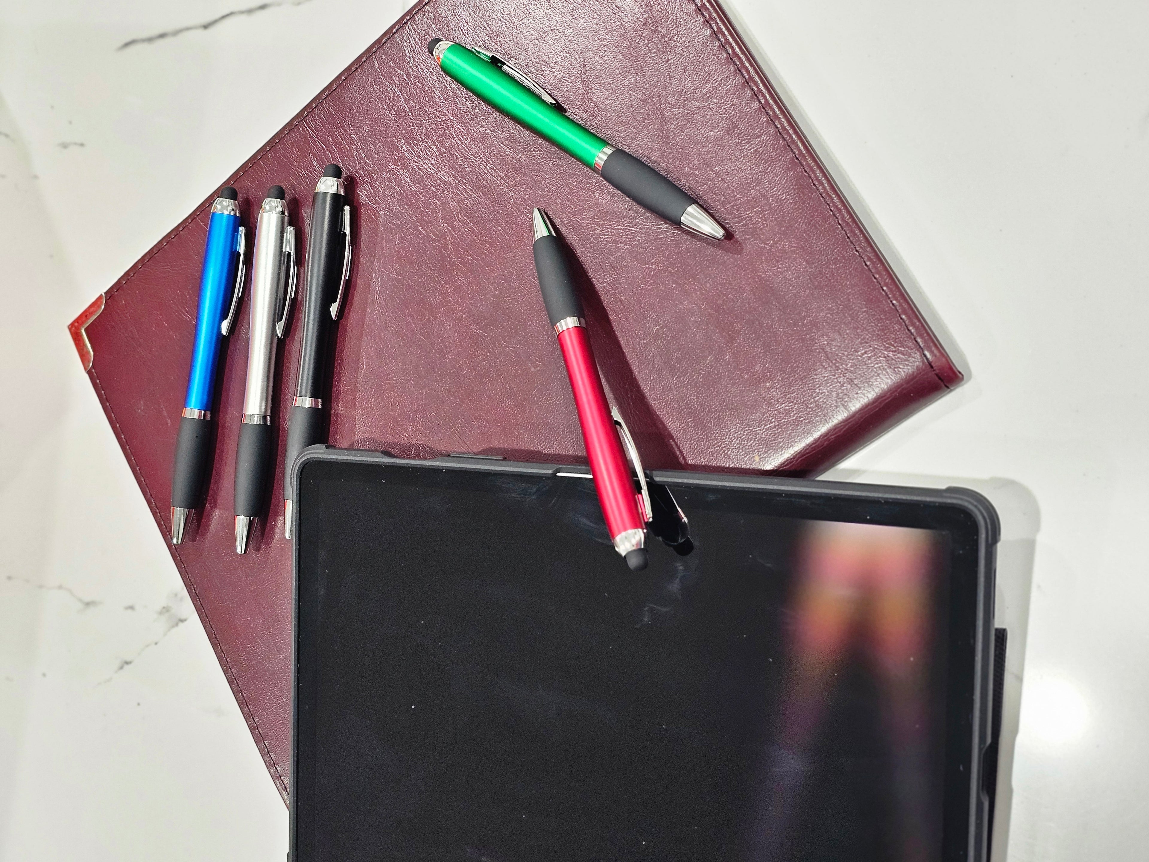 Stylus ballpoint pen with light