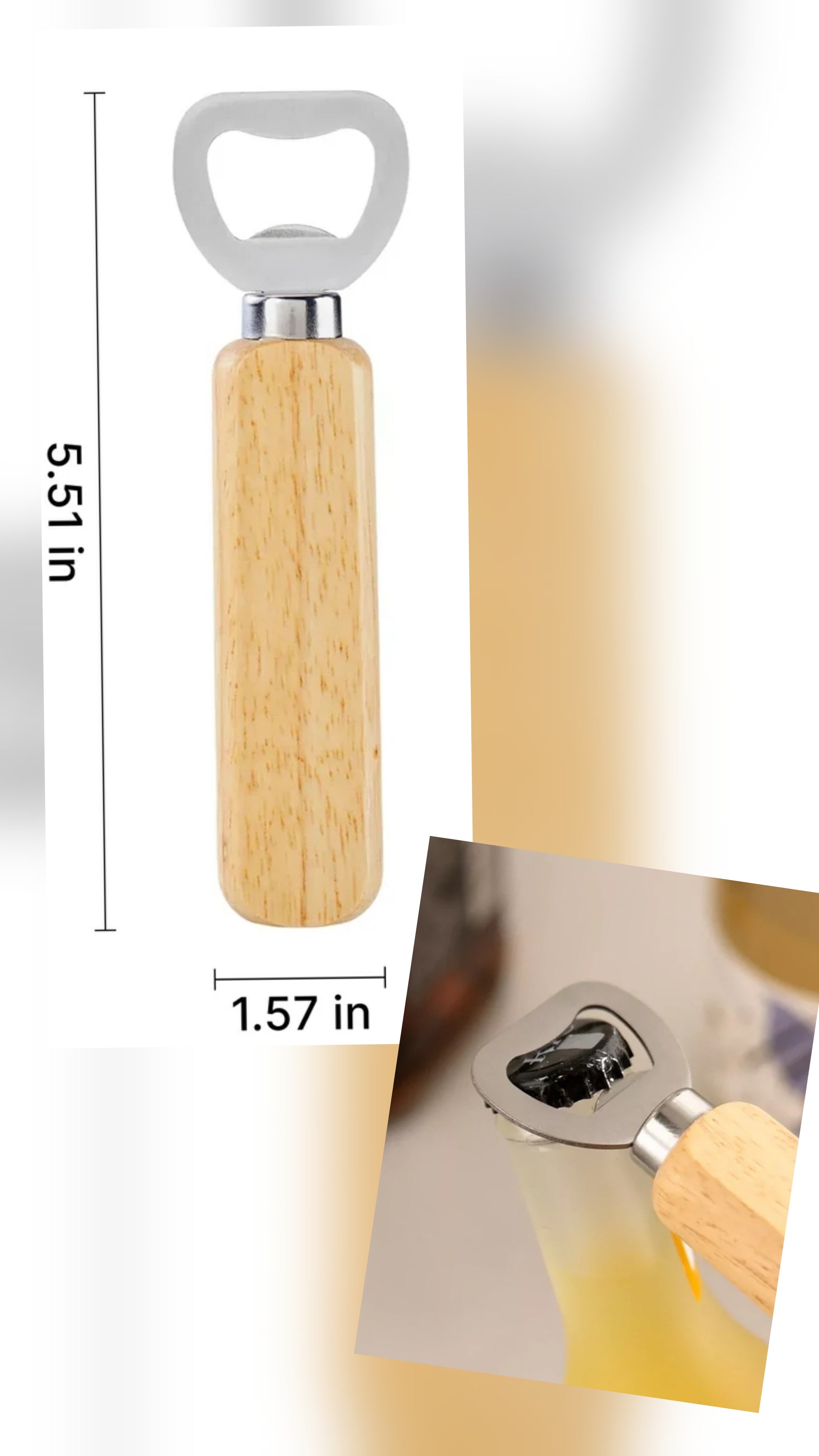 Long Wooden Bottle Opener