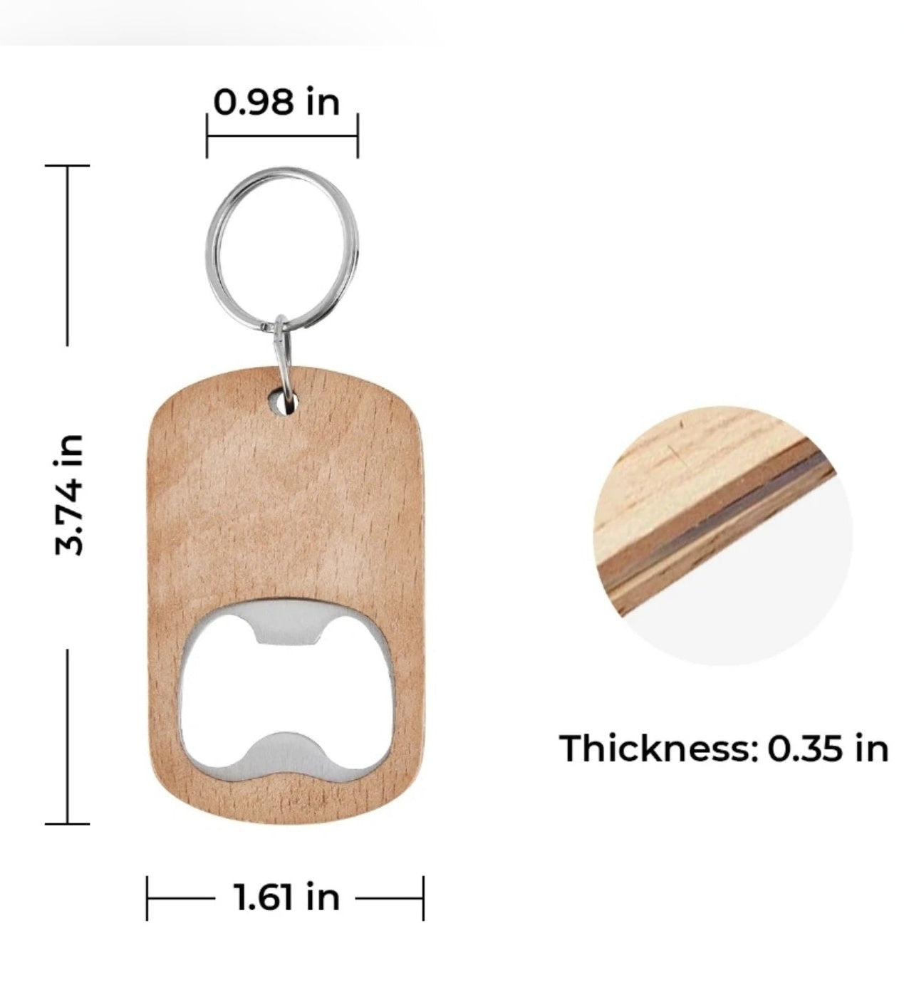 Wooden Keychain Bottle Opener