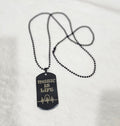 Black Military Dog Tag with chain