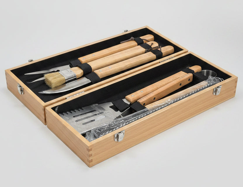 Wooden BBQ Tool Set