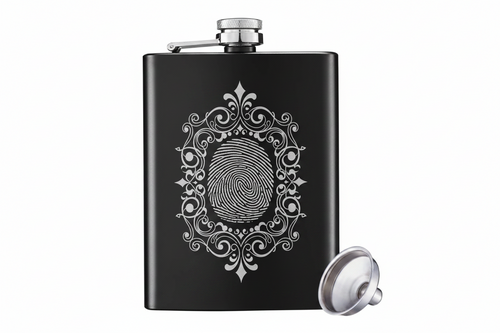 8 oz. Black Stainless Steel Flask