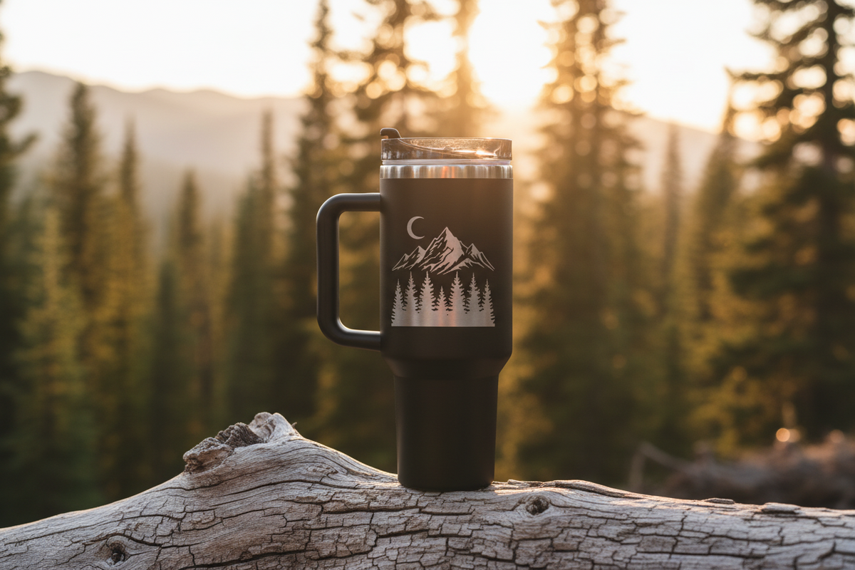 40oz Stainless Steel Tumbler with Straw