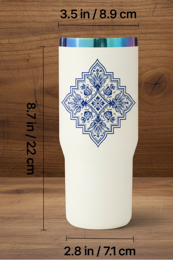 Stainless Steel Tumbler with Handle and Straw (30oz)