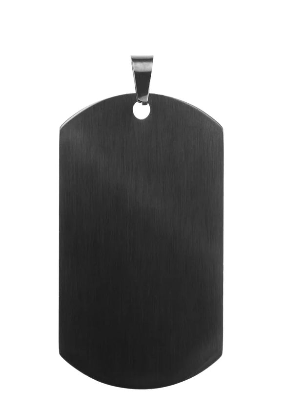 Black Military Dog Tag with chain