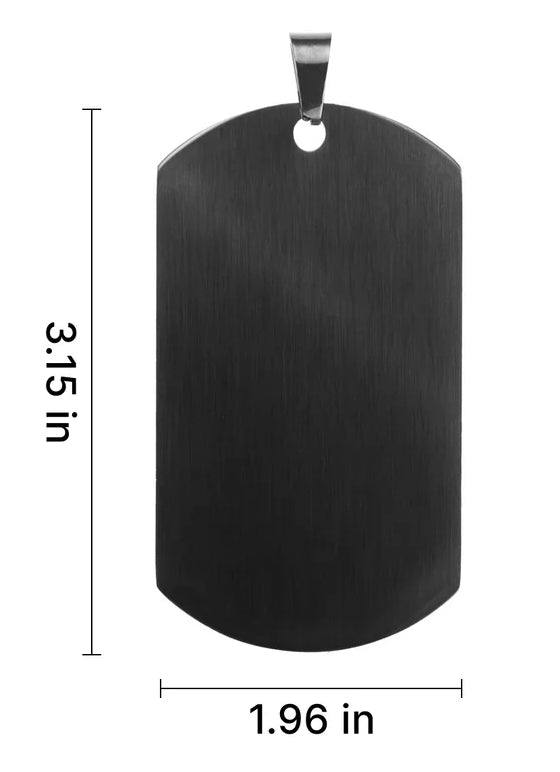 Black Military Dog Tag with chain
