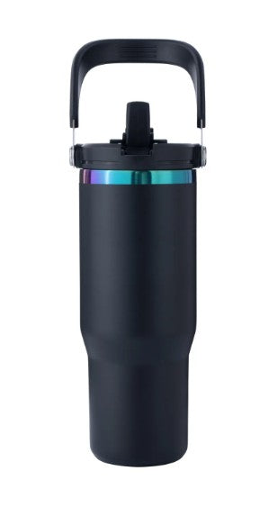Stainless Steel Tumbler with Handle and Straw (30oz)