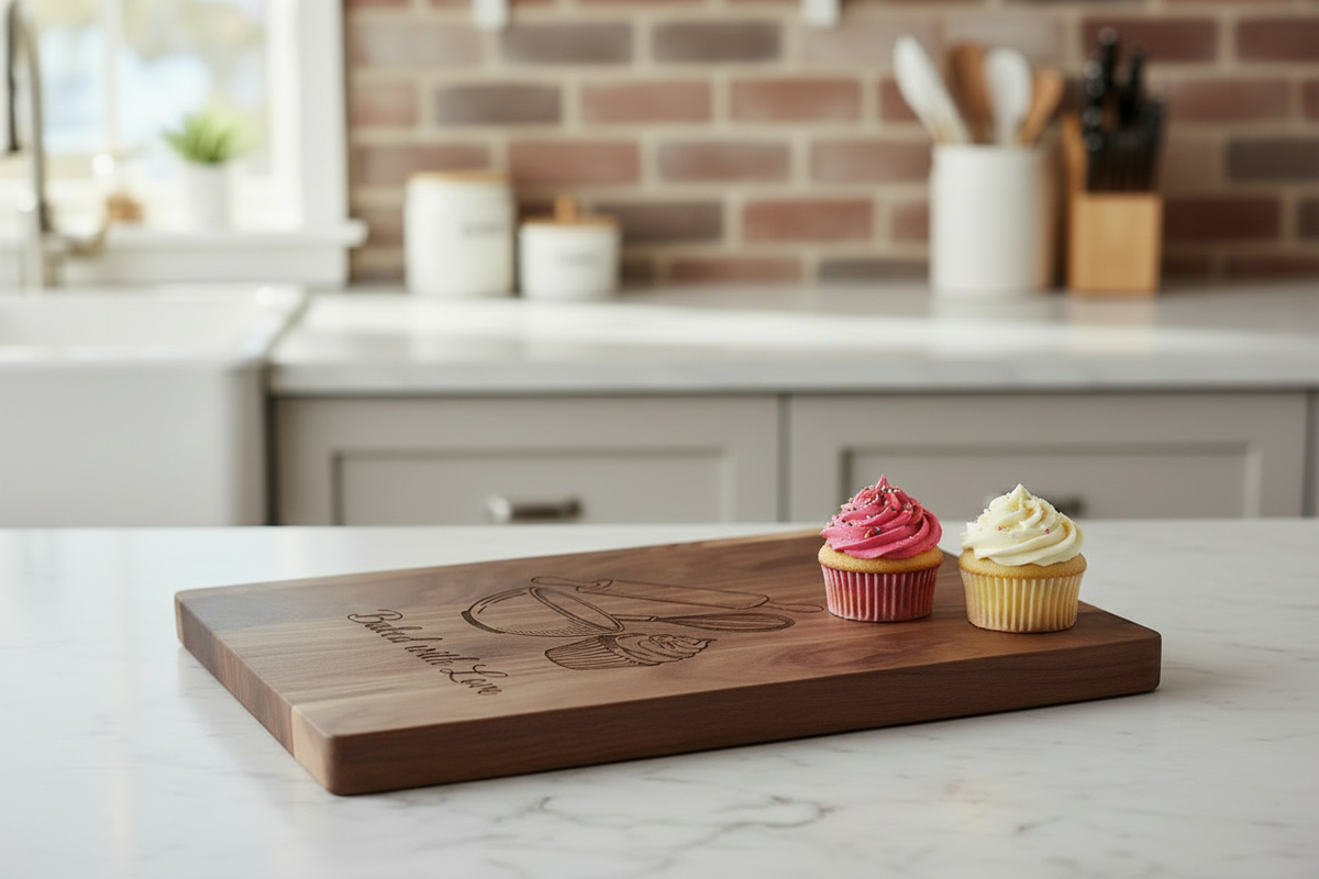 Rectangular Walnut Wood Cutting Board
